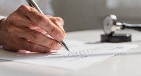 Offer, contract and signing at a notary's office
