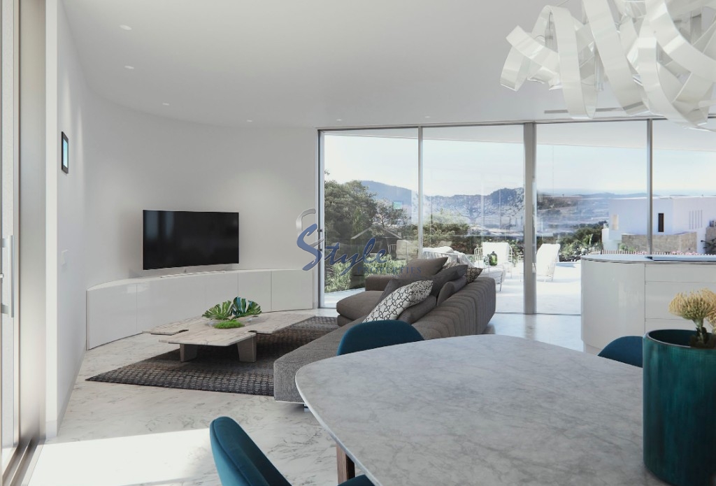For sale luxury modern villa with sea views in the countryside, near Benidorm, Costa Blanca