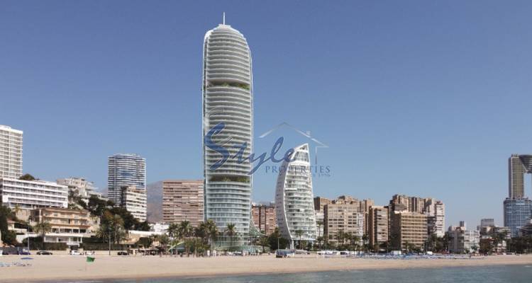 Apartamentos de lujo de obra nueva en primera línea de playa en venta en Benidorm, Alicante, Costa Blanca, España.ON1571